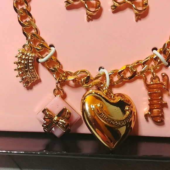 NWT Juicy Couture Adjustable Bracelet and Bow Stud Earring Set - Picture 2 of 5